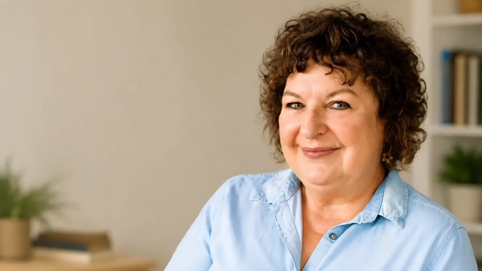Marlene Lesch smiling in a light blue shirt